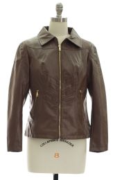 12 of Faux Leather Collar Jacket Brown