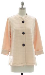 12 of Mandarin Collar Textured Coat Cream