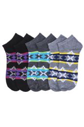 216 Pairs Girls Printed Casual Spandex Ankle Socks Size 9-11 Pattern Design - Girls Ankle Sock