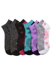 432 Wholesale Girls Printed Casual Spandex Ankle Socks Size 9-11 Carnations