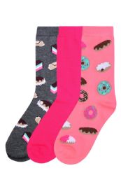 120 Wholesale Woman's Printed Crew Socks Size 9-11