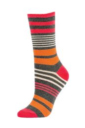 120 Wholesale Woman's Pattern Crew Socks Size 9-11