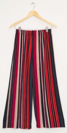12 Wholesale Stripe Coulottes Multi Color Red