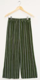 12 Wholesale Stripe Coulottes Multi Color Hunter Green
