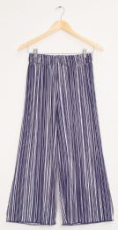 12 Wholesale Stripe Wide Leg Pleated Trousers Navy Stripe