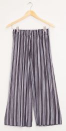 12 Wholesale Stripe Wide Leg Pleated Trousers Black Grey Stripe