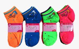 60 Pairs Girls Printed Ankle Socks Size 6-8 - Girls Ankle Sock