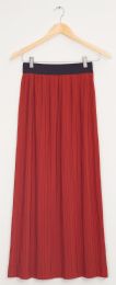 12 Wholesale Banded Waist Maxi Skirt Brick