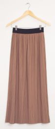 12 Wholesale Banded Waist Maxi Skirt Sepia