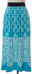 12 Pieces Printed Skirt Torquoise - Womens Skirts