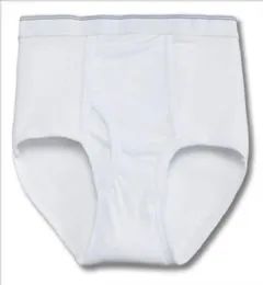 36 Pieces Men's White Cotton Brief, Size Large - Mens Underwear