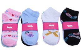 60 Pairs Womens Junior Girls Printed Ankle Socks Size 9-11 Mixed Printed Socks - Womens Ankle Sock