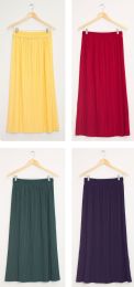 24 Wholesale Pleated Waistband Skirt Assorted