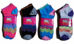 60 Pairs Womens Junior Girls Printed Ankle Socks Size 9-11 - Womens Ankle Sock