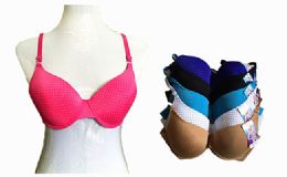 180 of Fashion Padded Bras Packed Assorted Colors With Adjustable Straps