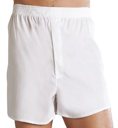 36 Wholesale Men's 12 Pack White Cotton Boxer Shorts, Size Small