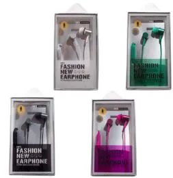 24 Wholesale Extra Bass Headphone Earbuds In 4 Assorted Colors