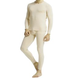 36 Pieces Men's Natural Thermal Cotton Underwear Top And Bottom Set, Size Small - Mens Thermals