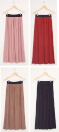 24 Pieces Banded Waist Maxi Skirt Assorted - Womens Skirts