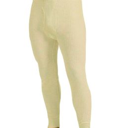 36 Pieces Men's Natural Color Thermal Underwear Bottoms, Size Large - Mens Thermals