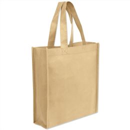 100 Wholesale 10 X 9 Gift Tote Bag In Khaki