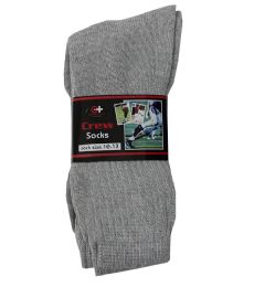 120 Wholesale Men's Grey Crew Socks , Sock Size 10-13