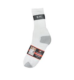 120 Wholesale Men's White With Grey Heel & Toe Sport Crew Socks , Sock Size 10-13