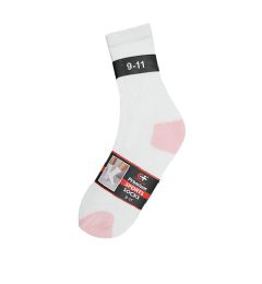 120 Wholesale Women's White With Pink Heel & Toe Sport Crew Socks , Sock Size 9-11