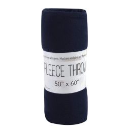 24 Wholesale Fleece Blankets 50" X 60" - Blue Only