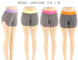 144 Pairs Womens Shorts In Assorted Color - Womens Active Wear
