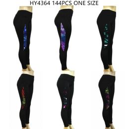 144 Pairs Womens Active Wear Legging Assorted Style - Womens Active Wear