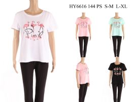 24 Pieces Womens Flamingo Tee Shirt - Women's T-Shirts