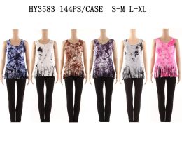 24 Wholesale Womens Summer Tye Dye Shirt With Fringes