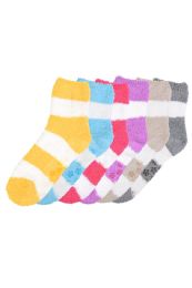 120 Pairs Women's Plush Soft Socks With Gripper Bottom Size 9-11 - Womens Fuzzy Socks