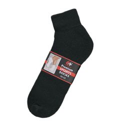 120 Wholesale Women's Black Cotton Ankle Sock, Size 9-11