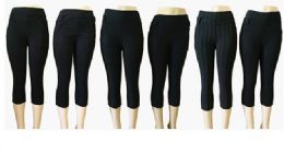 48 Wholesale Womens Assorted Capri Pants