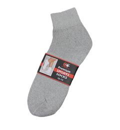 120 Wholesale Women's Grey Ankle Sock, Size 9-11