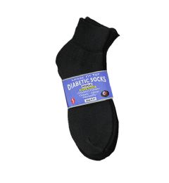 120 Units of Men's Black Diabetic Ankle Sock - Men's Diabetic Socks