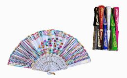 120 Units of Plastic Handheld Party Fan Assorted Styles - Novelty & Party Sunglasses