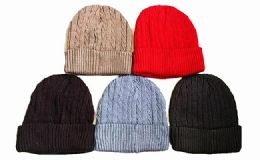 144 Pieces Winter Warm Beanie Hat Assorted Colors - Winter Beanie Hats