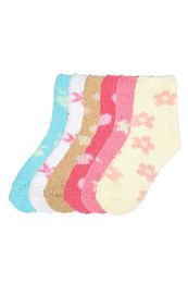 120 Pairs Women's Patterned Plush Soft Socks Size 9-11 - Womens Fuzzy Socks