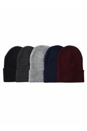 120 Wholesale Men's Assorted Color Winter Beanie Hats