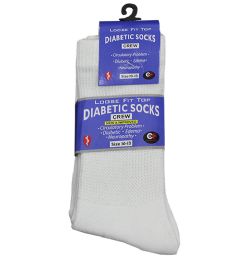 120 Units of Women's White Diabetic Crew Sock - Women's Diabetic Socks