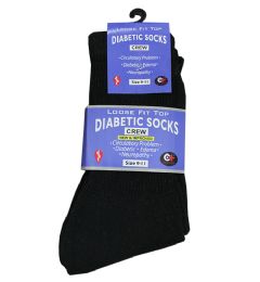120 Wholesale Women's Black Diabetic Crew Sock