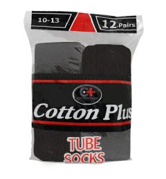 120 Pairs Men's Long Brown Tube Socks, Size 10-13 - Mens Tube Sock