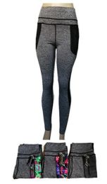 120 Pairs Womens Two Tone Skinny Gym Pants - Womens Active Wear