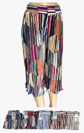 120 Units of Womens Multi Colored Pleated Skirt - Womens Skirts