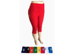 48 Pieces Womens Ease In To Comfort Fit Modern Classic Capri With Pocket - Womens Capri Pants