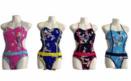 72 Pieces Womens One Piece Swimwear Swimsuits Criss Cross Sexy Bathing Suits Deep Sea Pattern - Womens Swimwear