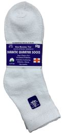 6 Pairs Yacht & Smith Women's Loose Fit NoN-Binding Soft Cotton Diabetic White Ankle Socks Size 9-11 - Women's Diabetic Socks